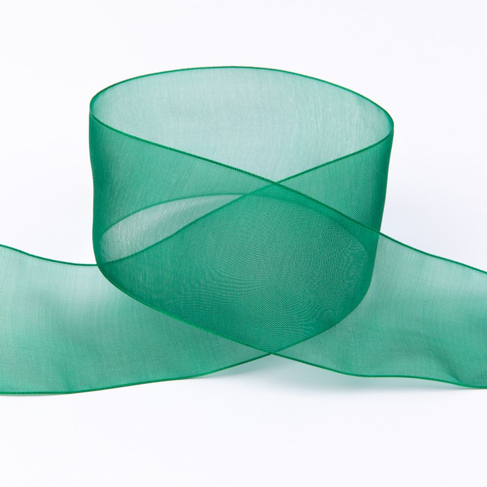 Лента капроновая (органза) 50.0 мм / 22.8±1 метра, 120 изумрудно-зеленый, Blitz OR-50
