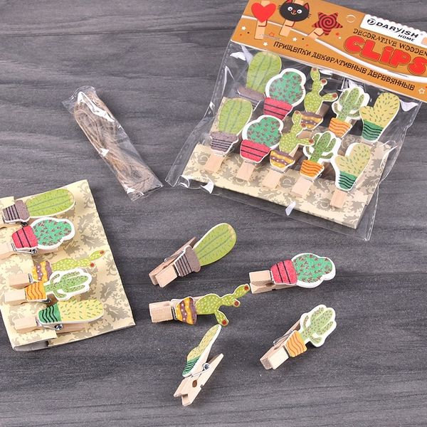 Прищепки декоративные деревянные 10 шт 