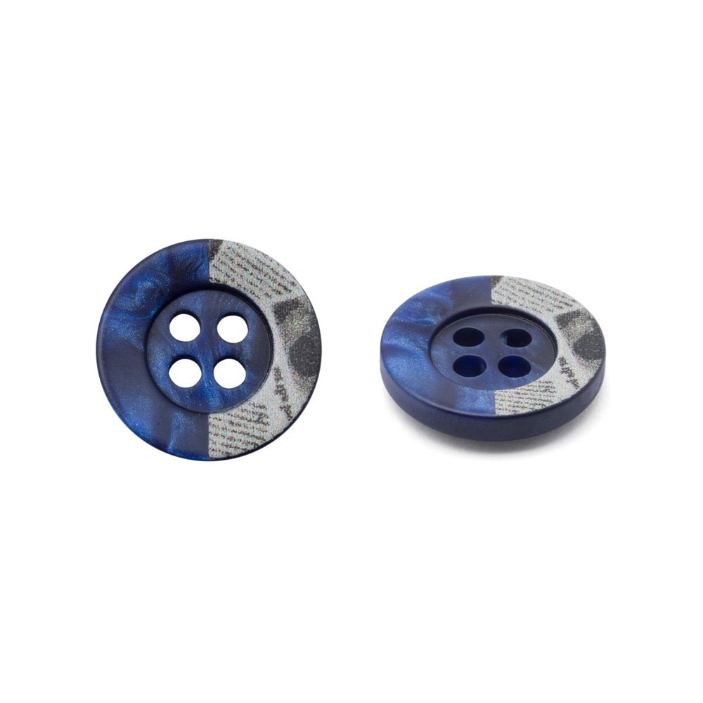 Пуговицы 4 прокола 24L=15 мм, пластик, col.E синий, 36 шт, CN2818