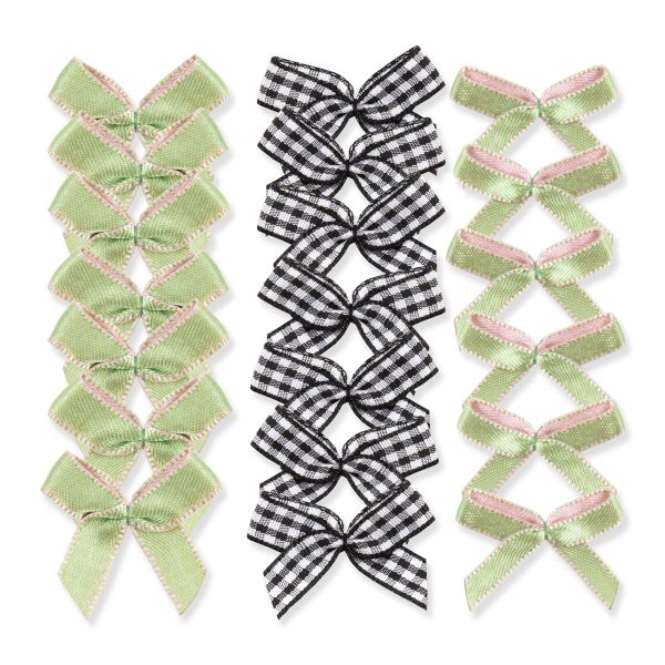 Набор текстильных бантиков, 100 шт, 406 зеленый, Annet BDR