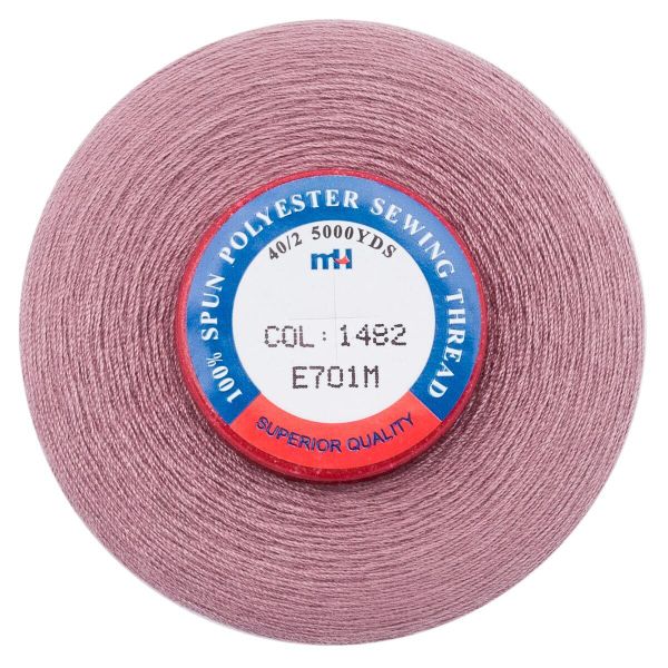 Нитки швейные Euron mH 40/2, 5000 ярд, 1482 пыльно-лиловый, 1 катушка