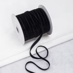 Лента бархатная (тесьма) 06.0 мм / 32.9±2 метров, 0081-0701 (8611 черный (141757))