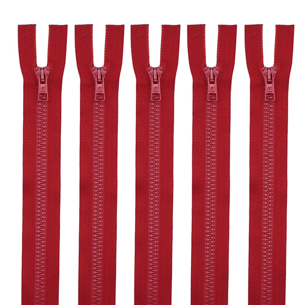 Молния трактор Arta Т6 (6 мм) 2 зам., разъем., 85 см, цв. 008 красный, уп.5 шт