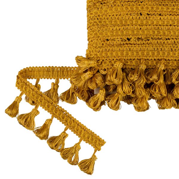 Бахрома отделочная 45.0 мм / 10 метров, с кистями, 188 св.охра, Gamma 555