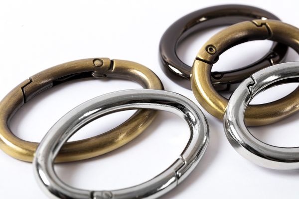 Карабин металл кольцо овал 29 мм (37 мм), 10 шт, 01 никель, Gamma GH-329