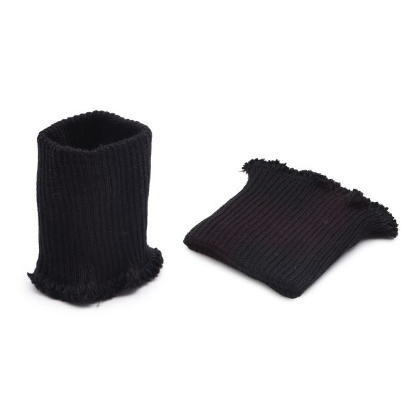 Манжеты трикотажные 6.5х7.0 см, 10 пар, тонкие, 2х2, 004 черный