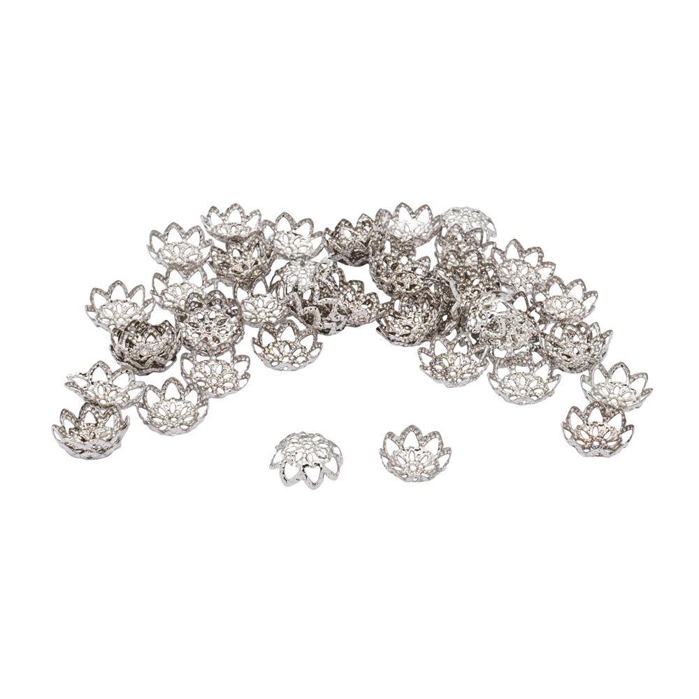 Шапочка для бусин 4AR204, 11мм 50 шт/упак, Astra&Craft (черный никель)