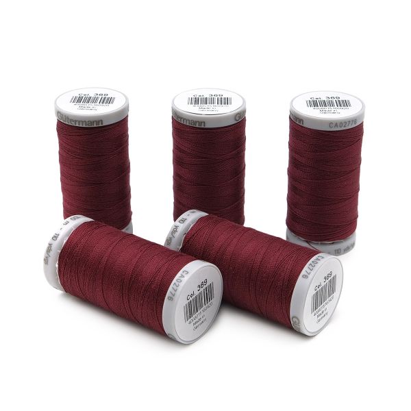 Нитки суперкрепкие Gutermann Extra Strong M782, 100м, 369 винный, 5 катушек