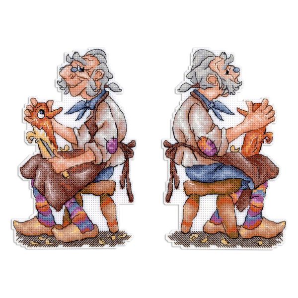 Набор для вышивания нитками МП Студия, на пластиковой канве Папа Карло 17х10см