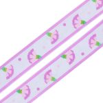 Лента репсовая (в рубчик) Гвоздики, 15 мм, 3м, фиолетовый