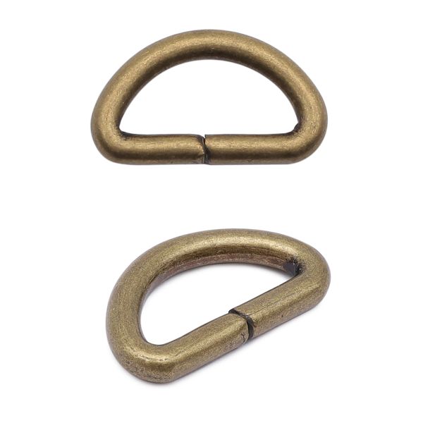 Полукольцо сварное металл внутр. 12 мм (внешн. 17х11 мм, ⌀2.5 мм), 100 шт, латунь ГР, 6047