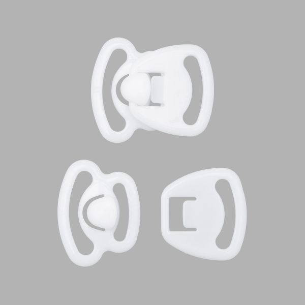 Пряжка-застежка для бюстгальтера для кормящих мам пластик 21.0 мм, 2 шт, цв.белый (001), 28829