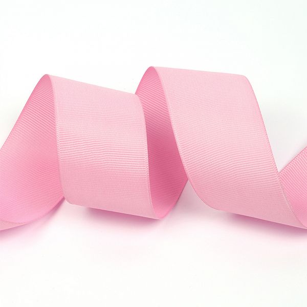 Лента репсовая (в рубчик) 38.0 мм, 148 холод.розовый уп.27,4м