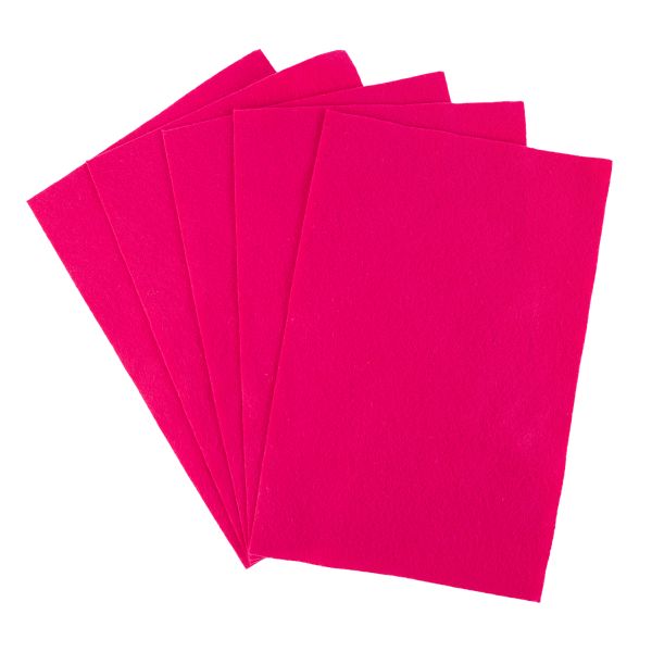 Фетр листовой 1 мм, 20х30 см, 5 шт, 024 малиновый, Blitz FKC10-20/30