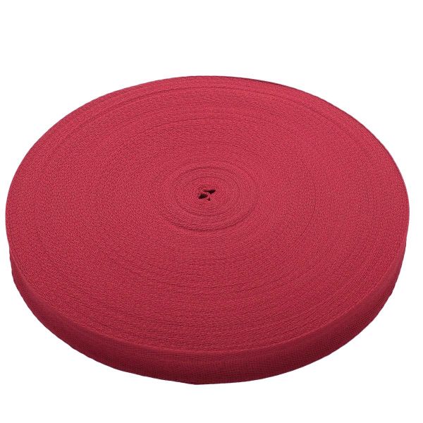 Тесьма (лента) киперная 20 мм / 50 метров, 6 г/м, 100% полиэфир, 27 красный