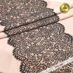 Кружево бельевое эластичное 225 мм / 3 м, 40992 цв.L30 кофе с молоком+черный, Kruzhevo