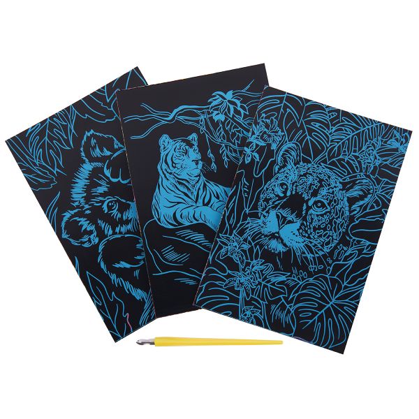 Набор для творчества Гравюра мини Большие кошки (мульти), 10х15 см, 1х3 шт, Hobbius GHPM-15