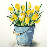 Фрея, постер Желтые тюльпаны, 20х20 см