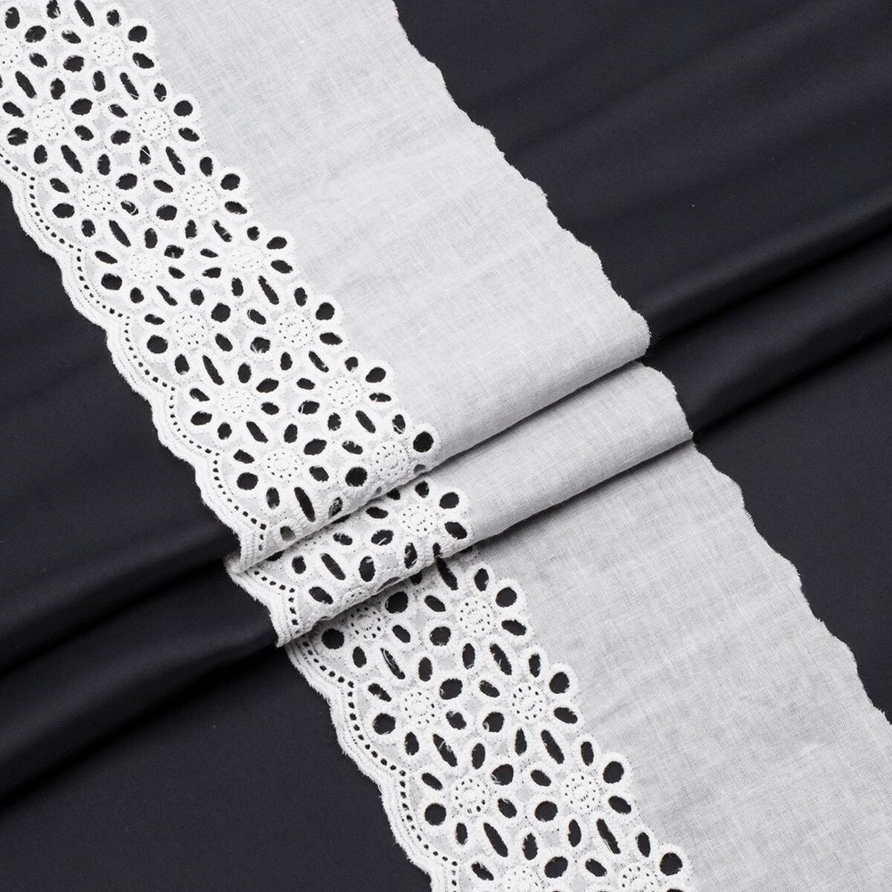 Кружево шитьё 125 мм / 13.7 метров, хлопок, (белый), 3AR2352