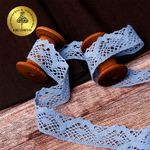 Кружево вязаное (тесьма) 30 мм / 10 метров, TBY-5234 цв.23 голубой, Kruzhevo