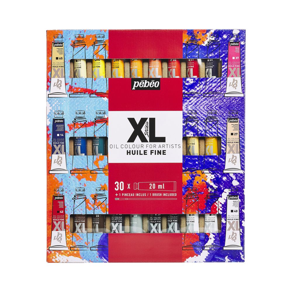 Краска масляная набор XL с кистью 30 цв. по 20 мл, Pebeo, 920236