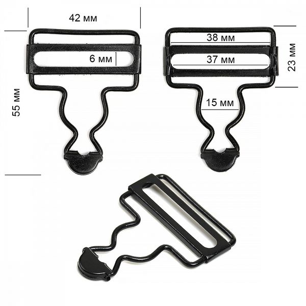 Застежка для комбинезона 38 мм, TB.JX.38 цв. оксид, 50 шт