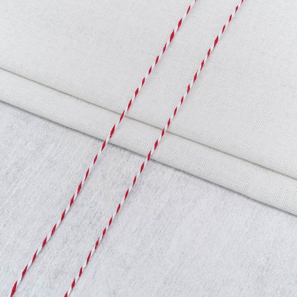 Шпагат х/б ⌀1.0 мм, / 100 метров, белый/красный