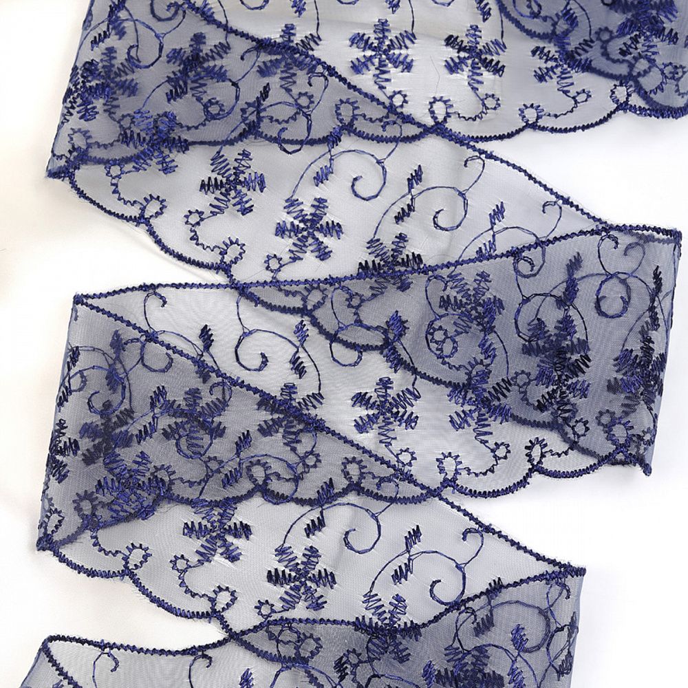 Кружево капроновое 65 мм / 13.7 м, 30011 цв.154 т.синий, Kruzhevo