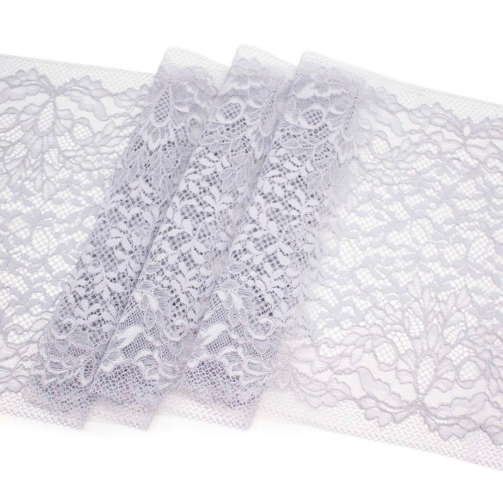Кружево бельевое эластичное 245 мм / 10 м, серый, S090681