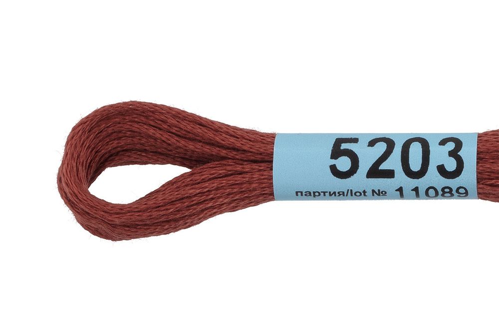 Мулине Gamma 100% хлопок, цв.5203 коричнево-красный, 24 мотка по 8 метров