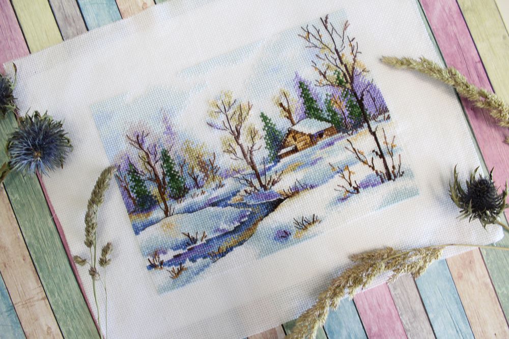 Набор для вышивания нитками МП Студия, Начало весны, 15х20 см