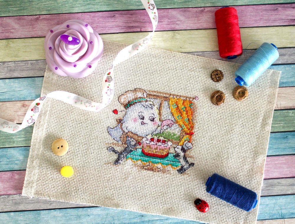 Набор для вышивания нитками МП Студия (Жар-птица), Сладкий выходной, 10х10 см