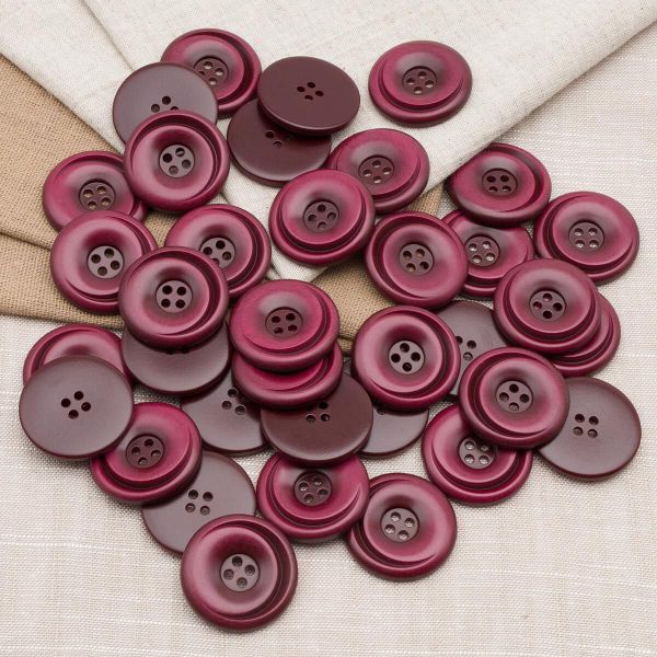 Пуговицы 4 прокола 46L=30 мм, пластик (имитация дерева), col.G бордовый, 36 шт, CN2821