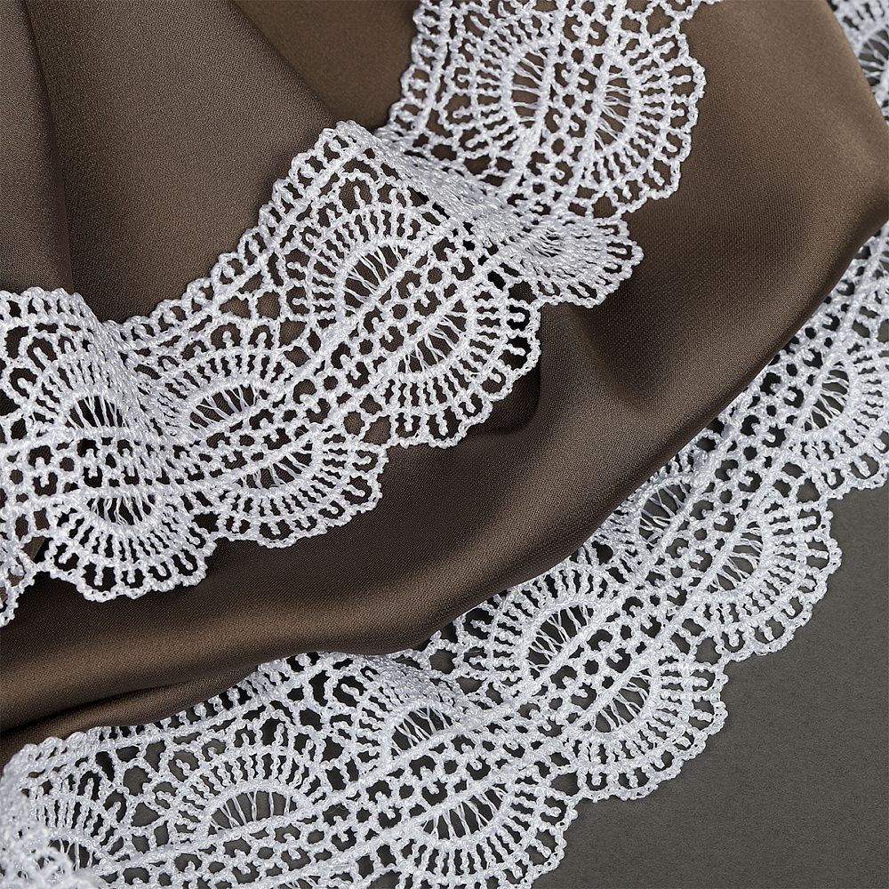 Кружево гипюр (плетёное) 45 мм, диз.2500 цв.01 белый уп.13.71м, Kruzhevo