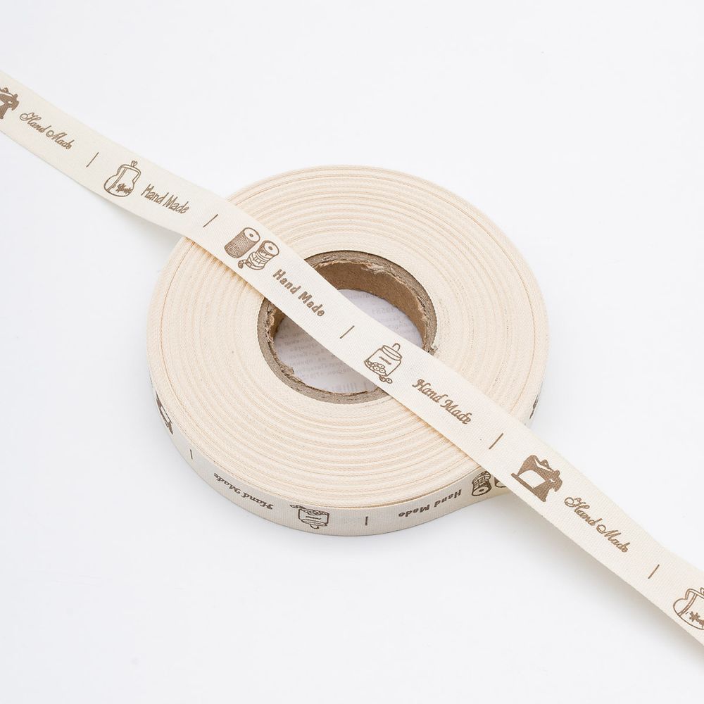 Лента декоративная х/б 15.0 мм / 25 метров, (Handmade-2)