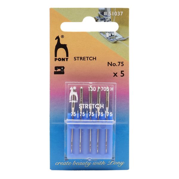 Иглы для швейных машин для стрейча 130/705 H-S, №75, 5 игл Pony, 51037