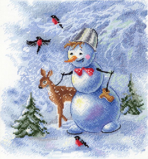 Набор для вышивания нитками МП Студия, Чудесная компания, 20х20 см