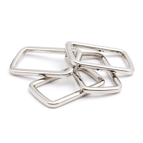 Рамка прямоугольная металл 40 мм /49х30 мм/ никель, ГУ12749, 4 шт