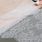 Кружево шантильи (реснички) 240 мм, цв.01 белый, уп. 3 м, Kruzhevo