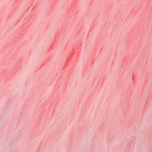 Перья на ленте Страус 8 см, FBY-08-123, цв. нежно-розовый, 2м