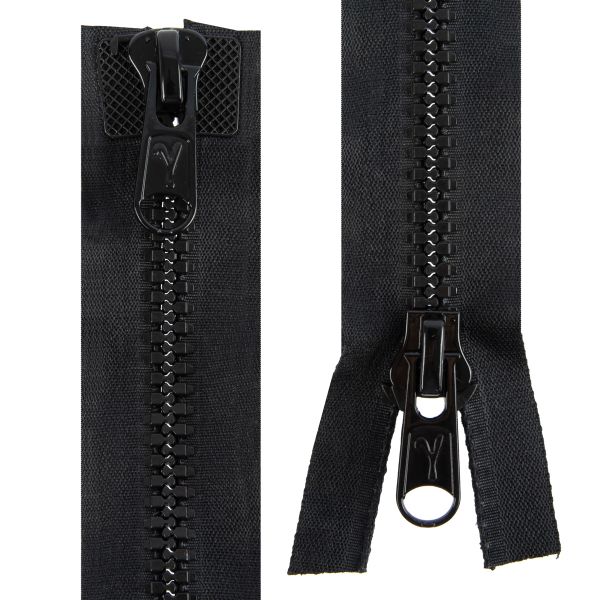 Молния трактор Т8 (8 мм) 2 зам., разъем., 75 см, 077 черный, G2080A Gamma 10 шт