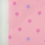 Мех коротковорсовый 3мм с принтом звезды, 47*47см (±2см), 100% п/э (светло-розовый/розовый/сирень) 29496