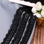 Кружево вязаное (тесьма) 27 мм / 10 метров, хлопок, TBY.1005, черный