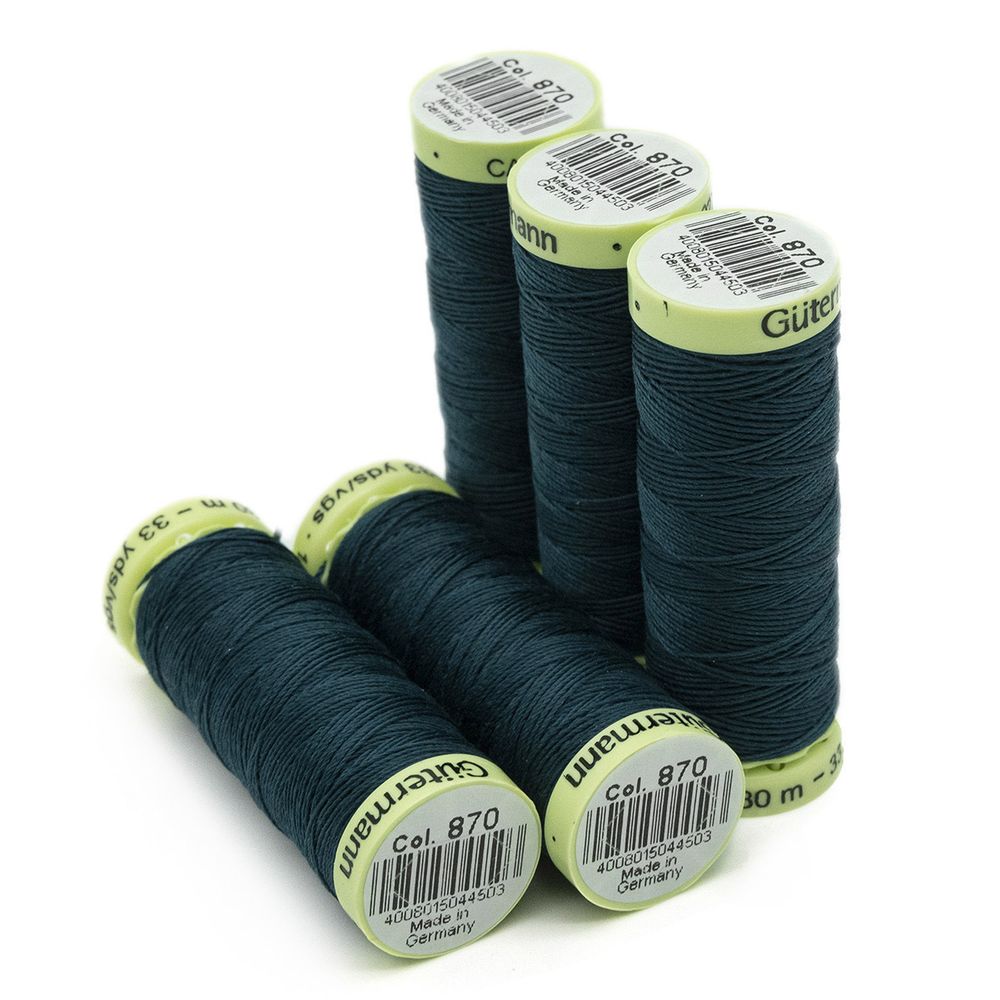 Нитки отделочные Gutermann Top Stitch, 30м, 870 малахит, 5 катушек