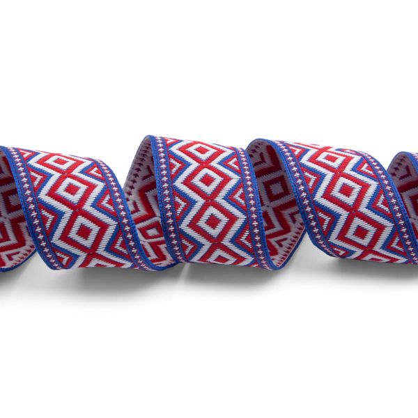 Лента (тесьма) жаккардовая 32.0 мм / 25±1 метров, рис. 9496, (6 синий) С1853Г17