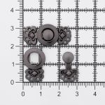 Крючки пришивные декоративные 25х12 мм, pewter, 10 шт