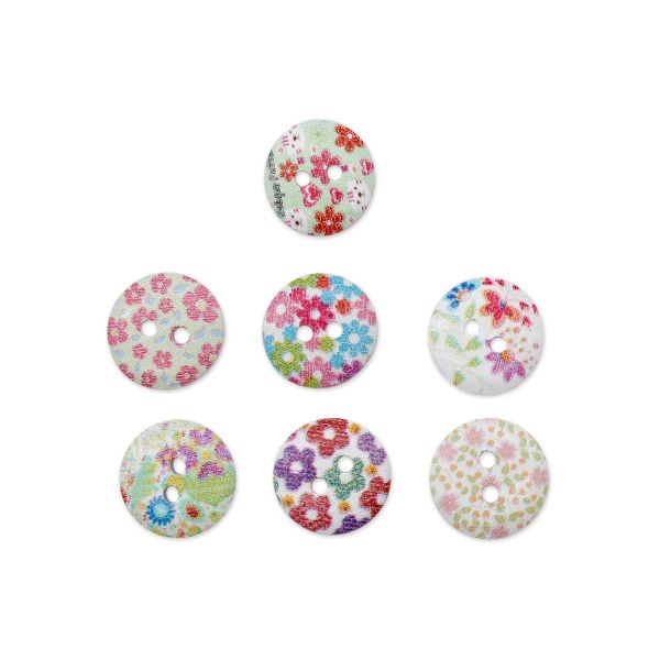 Украшения декоративные пуговицы деревянные Яркий микс, 15-18 мм, 100 шт