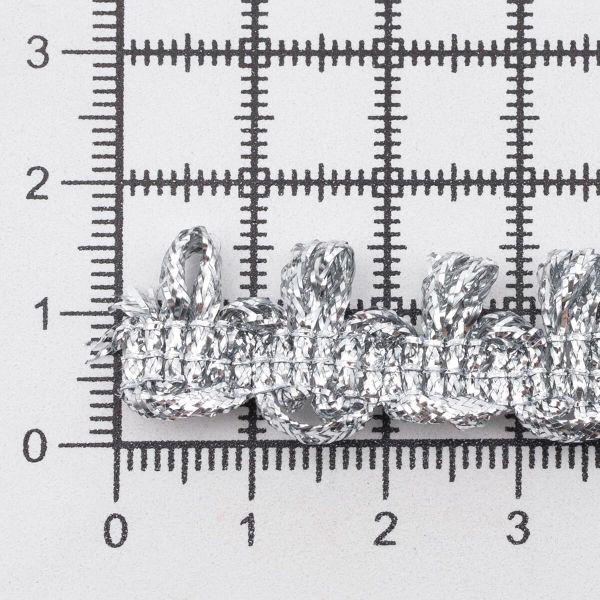 Тесьма отделочная вязаная 17 мм, 10 м, (серебро)