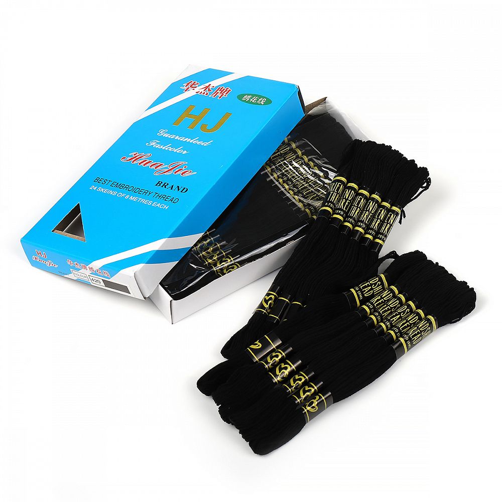 Мулине Ideal, цв.черный, Ideal, 24 мотка по 8 метров