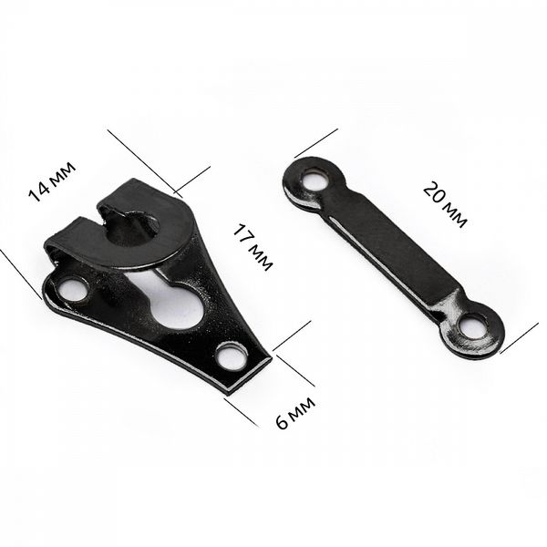 Крючки брючные (юбочные) пришивные 20х14 мм, цв. никель черный, 12 шт